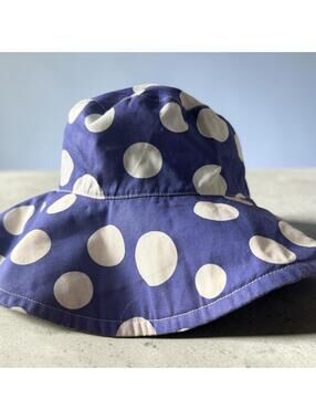 Boden Bucket Hat | Navy Blue Polka Dot One Size
